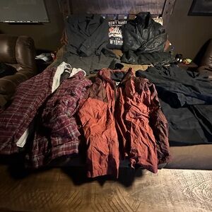 Columbia Men's Red and Black Windbreaker, leather jacket, fashion men’s coat